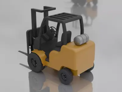 Forklift Low Poly  Low-poly 3D model