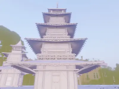japan temple Low-poly 3D model