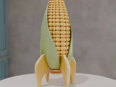 corn rocket  3D print model