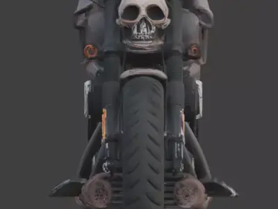 Demon-Possessed Skull Chopper 3D Model Low-poly 3D model