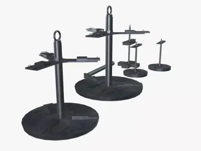 Anchor handling tools Low-poly 3D model