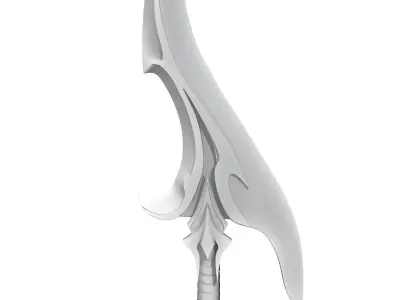 Simple lowpoly fantasy sword modeling Low-poly 3D model 3