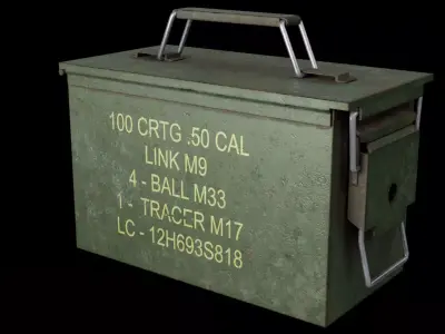 Ammo Box and Bullet Belt PBR Asset Low-poly 3D model