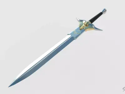 Devil Sword 3D Model No Reference Unique Low-poly 3D model