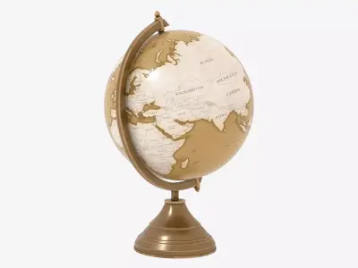 Globe gold Low-poly 3D model