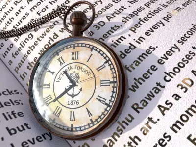  Victorian-style pocket watch  Low-poly 3D model