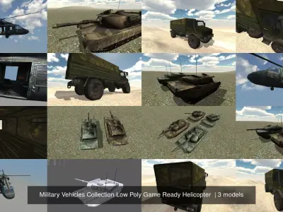 Military Vehicles Collection Low Poly Game Ready Helicopter 