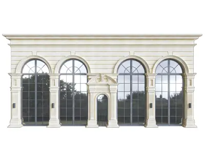 Classic Facade Element Low-poly 3D model