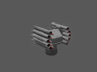 Russian Anti Submarine Launcher RBU-6000 3D model Low-poly 3D model