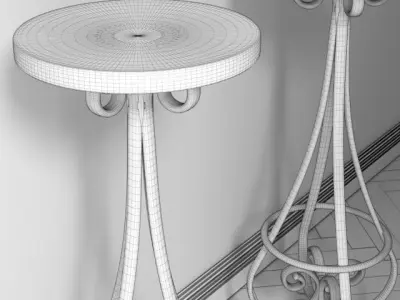 Vintage Bar Stool 3D model purchase