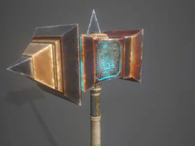 Hammer gameready stylized Low-poly 3D model