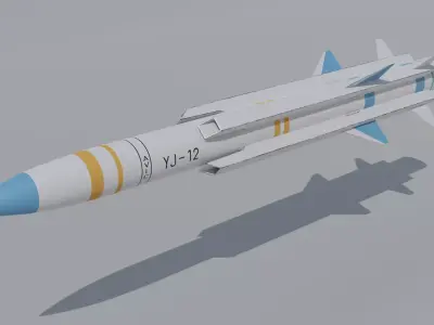 Eagle Strike YJ 12 anti ship missile PBR 4K texture 3D model