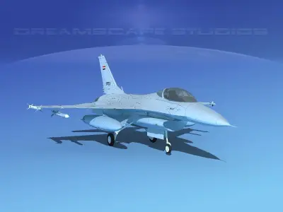 Gen Dyn F-16A Falcon V28 Egypt 3D model