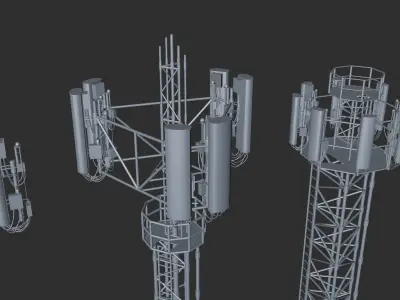 4G 5G Network Cell Transmitter Tower 3D model