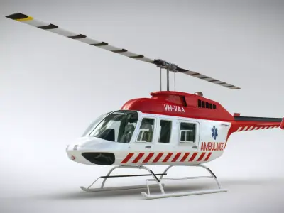Helicopter Bell 206L Pack 3D model