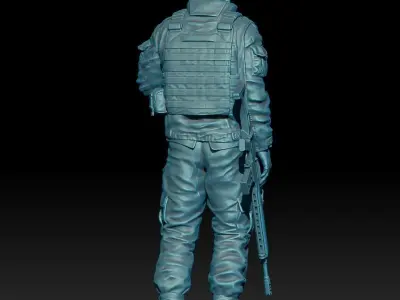 SPANISH SOLDIER IN AFGHANISTAN 01 3D print model