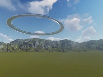 Big Angel Halo Ring Golden Low-poly 3D model