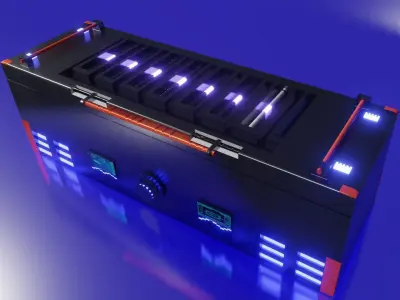 Sci-fi box Low-poly 3D model 5