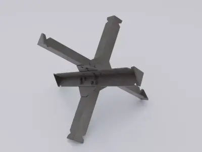 Czech Hedgehog Barricade Anti Tank Barrier Low-poly 3D model
