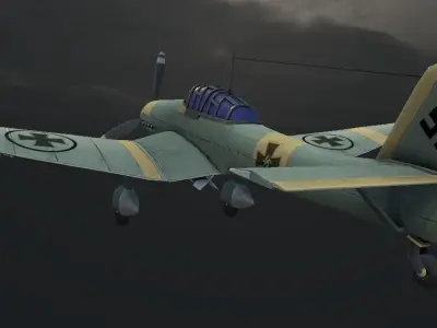 Dive-Bomber Ju 87 Stuka Hand-Painted Low-poly 3D model