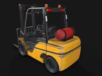 Low-poly PBR Forklift Truck Low-poly 3D model