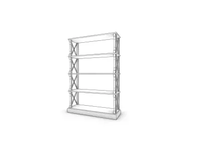 Old bookshelf Free 3D model