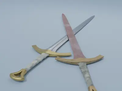 Sword pair of swords Low-poly 3D model