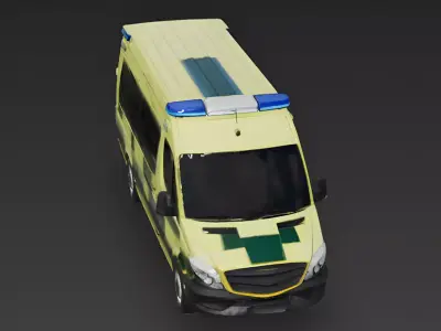 Modern European Ambulance Van 3D Model Low-poly 3D model