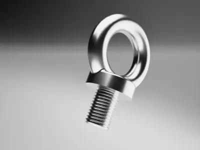 Machine elements Eye bolts DIN 580 M8-M56 C15E Low-poly 3D model