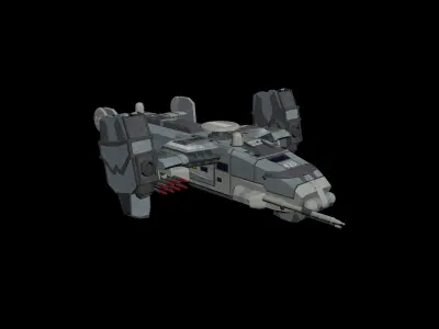 Military Spaceship Low-poly 3D model