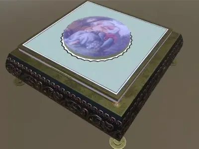 Antique jewelry box Low-poly 3D model