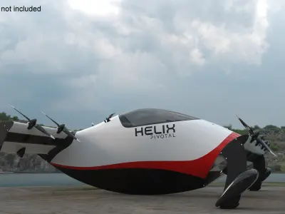 Helix Pivotal Electric VTOL Aircraft 3D model