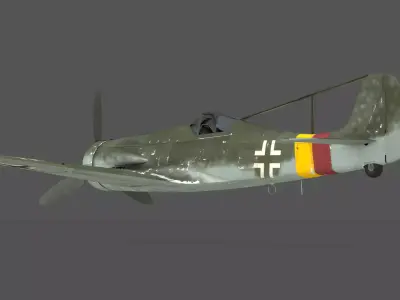  Focke-Wulf Ta 152 C-3 3D Model High-Altitude WWII Fighter Low-poly 3D model