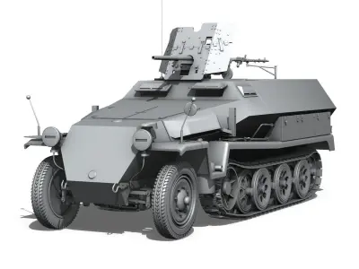 SDKFZ 251 10 - Ausf C - Hanomag Half-track 3D model