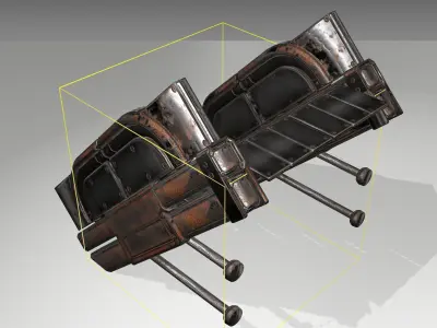 Futuristic Stairs - 21 - Rusty Textures Low-poly 3D model