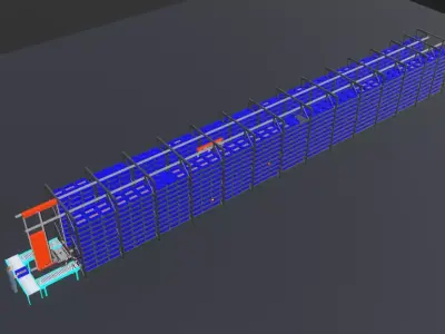 Multi Level Shuttle Automated Storage System 3D Designed model 3D model