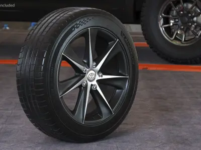 Toyota Car Wheel Rim Carrying Michelin Tire 3D model