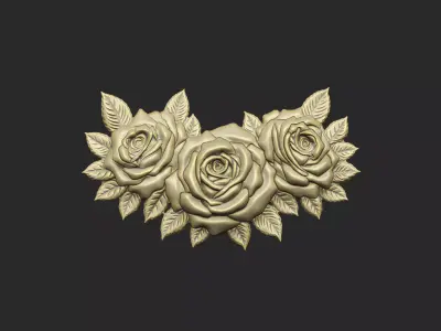 ornate vintage rose Victorian baroque luxury detail design 3D print model purchase