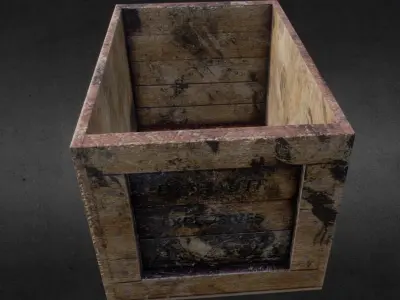   Wooden Dynamite Crate Free low-poly 3D model