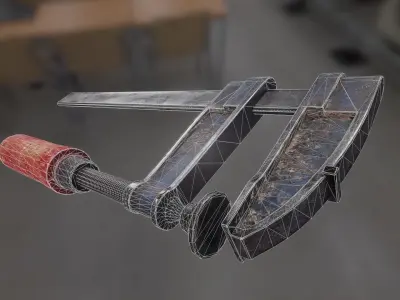 Clamp wrench Low-poly 3D model