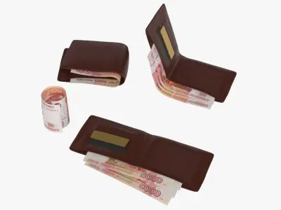 Russia 5000 Rubles Wallet Money Purse 3D model