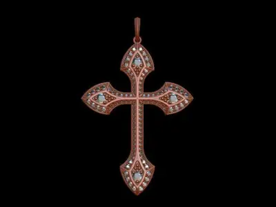 Diamond Cross Pendant 3D print model get
