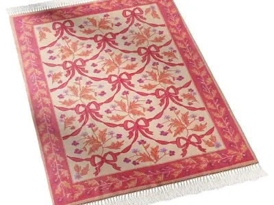 Bow Demask Screen Printed Rug 3D model