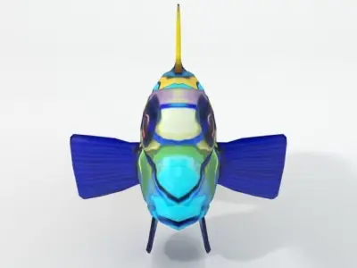 Mandarin fish Low-poly 3D model