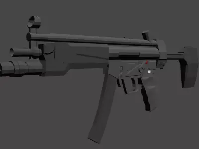 Low poly mp5 rifle  Low-poly 3D model