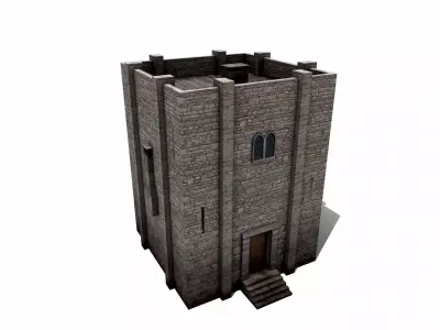 Stone Watch Tower Free low-poly 3D model