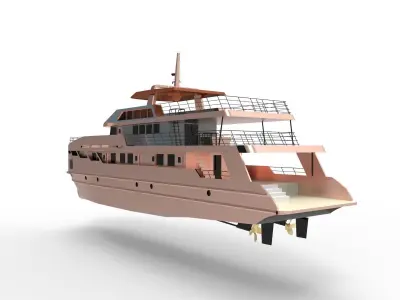 Golden Yacht B 3D model