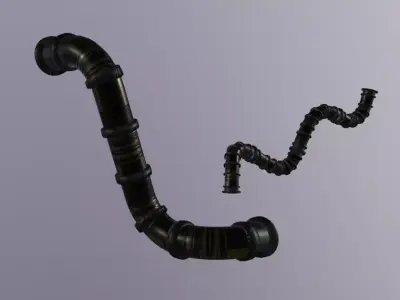 Pipes and Cable Low-poly 3D model