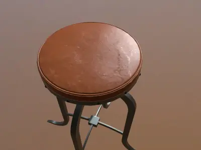 Adjustable Height industrial stool 3D print model