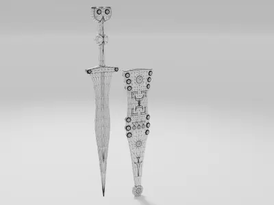 Dagger 2 Low-poly 3D model
